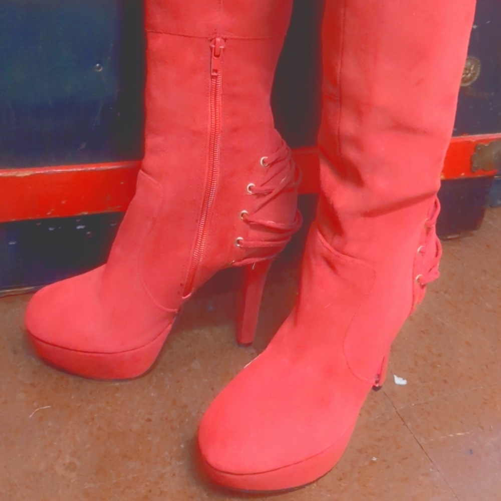Size 7 1/2 leather boots by Betsy Johnson